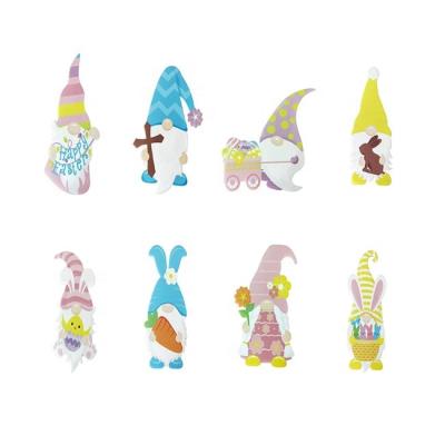 China Outdoor Easter Bunny Elf Wrinkled Plastic Waterproof Customized Plastic Lawn Decoration Yard Sign With Stakes for sale