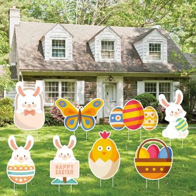 China New PP Easter UV printing Easter yard decoration original decoration board, Easter yard decoration logo, Easter egg decoration for sale