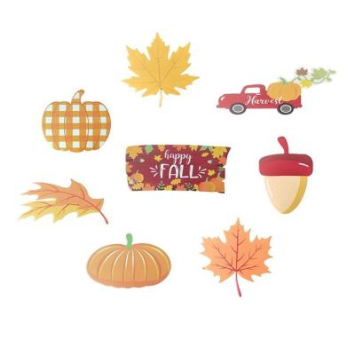 China Plug In Ground Leaf Happy Pumpkin FALL Party Outdoor Yard Sign With Corrugated Stakes PP Signboard for sale