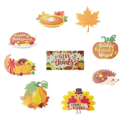 China Plug In For Ground Happy Thanksgiving Day 9 Piece Set Yard Sign With Stakes Inserted Corrugated Cardboard Sign for sale