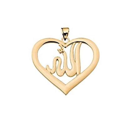 China FASHIONABLE Muslim Islamic Pendant Necklace Jewelry Allah Heart Stainless Steel Arab Pendant Jewelry for sale