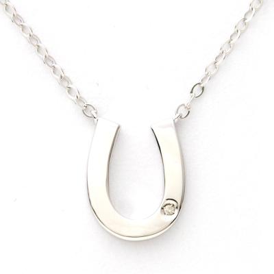 China Shoe Stone Jewelry Hotselling Stainless Steel Inlay CZ Horseshoe Pendant for sale