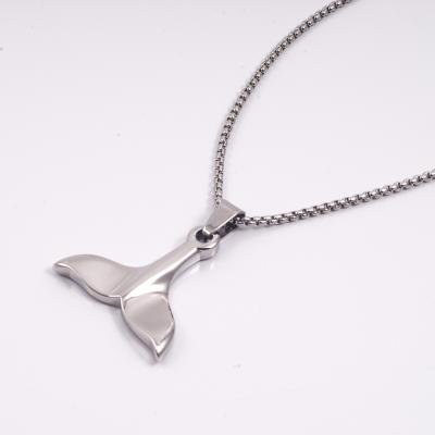 China Dongguan Stainless Steel Jewelry Making Stainless Steel Whale Tail Pendant For Men for sale