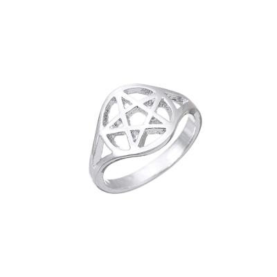 China Star Ring Witchcraft Pentacle Ring Pentagram Ring Pagan Stainless Steel Wicca Jewelry for sale