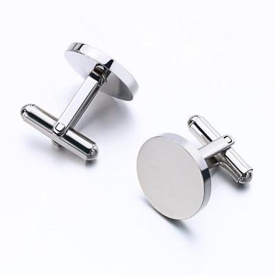 China Custom Round 316L Stainless Steel Plane&Square- Blank Cufflink Base,DIY Jewelry for sale