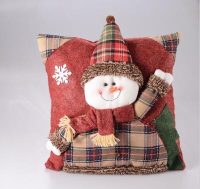 China Christmas Snowman Pattern Flame Retardant Polyester Air Permeable Function Pillows Travel Pillow for sale