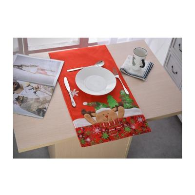 China 2021 Other New Fashion Christmas Red Deer Print Christmas Dinner Place Mat for sale