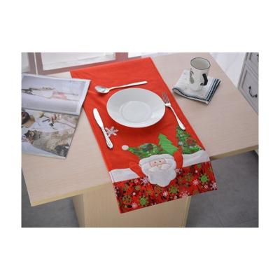 China Other Design Christmas Style Santa Pattern Print Red Kids Table Single Place Mat for sale