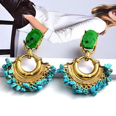 China FASHIONABLE Newcomer Party Fashion Popular Blue Exaggerated Stone Earrings for sale