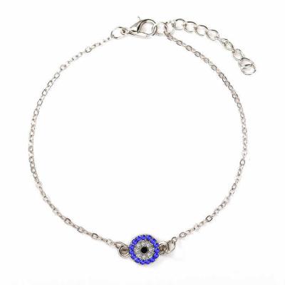 China Trendy Anklet Chain Fashion Casual Fashion Evil Eye Turkey Rhinestone Eye Gold Plated Blue Eye Anklets For Women Foot Ornaments For Ladies Hotsale for sale