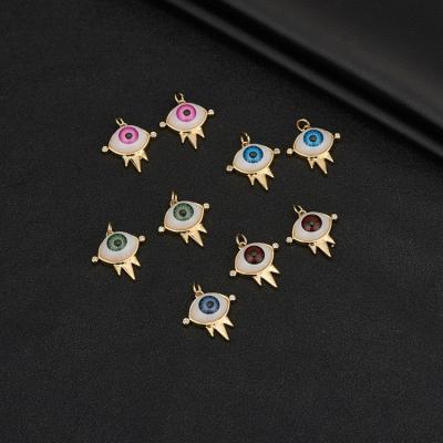 China Copper Devil's Eye Pendant Bracelet Necklace Accessories DIY Jewelry Pendant for sale