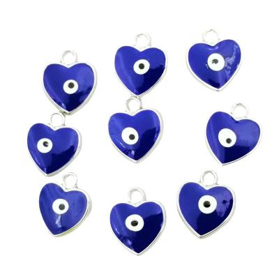 China Turkish Fatima Demon Eye Heart Jewelry Bracelet Necklace Accessories Alloy CCB Blue Eye Drip Pendant for sale