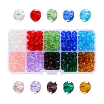 China Transparent Crystal crystal faceted glass beads bracelet beaded material diy jewelry accessories for sale