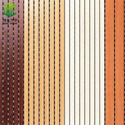 China Highly Efficient Sound Absorption MDF Sound Absorption Panel Solid Wood Grooved Acoustic Panel For Recording Room for sale