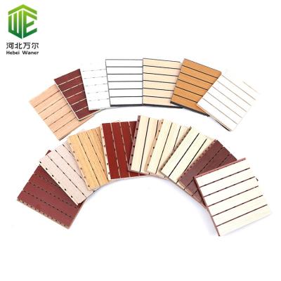 China Highly Efficient Hot Selling Decorative Acoustic Sound Absorption Board Grooved Perforated Wood Sound Absorbing Panel For Walls for sale