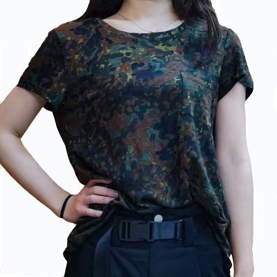 China Superdry Breathable Shirt T-shirts Printing Machine Sleeve Canvas Fabric Camouflage Print Crew Neck Short T-Shirt for sale