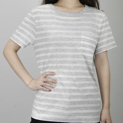 China Superdry 85%Linen/15%Viscose Summer Women's QUICK DRY Short Sleeve Crew Neck Striped T-Shirt for sale