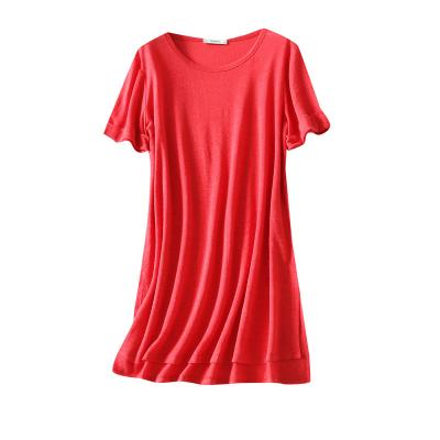 China Superdry Women's Solid Fit Round Neck Loose Fit Super Soft Breathable Stretch Canvas Short Sleeve Boxy Casual Top T-Shirt for sale