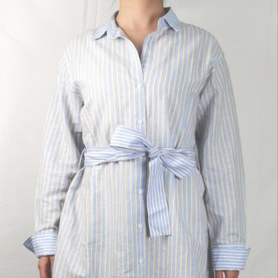 China Superdry long striped dress women shirt dress elegant style canvas QUICK DRYING fabric mellow mellow dress for sale