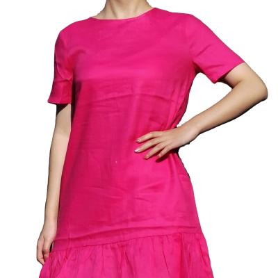 China Ruffle QUICK DRY Crew Neck Midi Shirt Superdry Canvas Dress Dress For Women Summer for sale