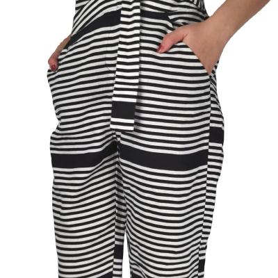 China Superdry QUICK DRY Pure Canvas Fabric Comfy Suit Pants Shirt Striped Trousers For Women Daily Occasion for sale