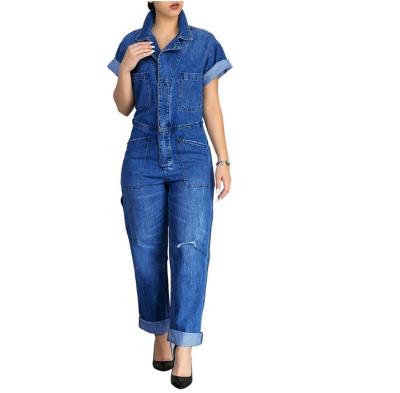 China Plus size plus size fashion ladies denim overalls large size ladies denim clothing for sale