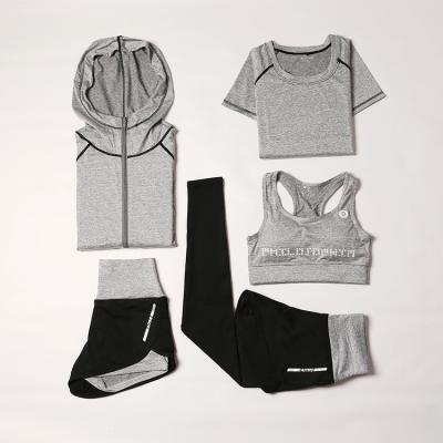 China Wholesale Breathable Fashion Comfortable Breathable Women Sports 5 Piece Yoga Set Girls Wear for sale