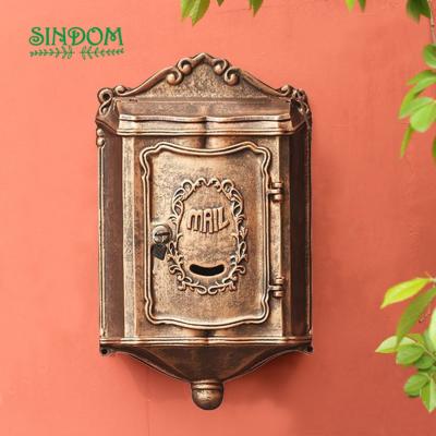 China Waterproof Ornamental Antique Wall Mounted Cast Aluminum Mailboxes Post Mailbox for sale