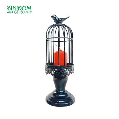 China Traditional Birdcage Wedding Props Hardware Crafts Metal Iron Candle Holder For Home Decoration for sale