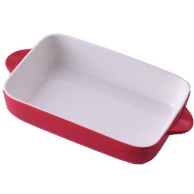 China Wholesale Hot Wholesale Ceramic High Temperature Resistance Rectangular Baking Tray for sale