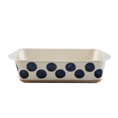 China Ceramic Oven Dedicated Porcelain Cake Cookie Special Hot Selling Microwave Baking Tray for sale