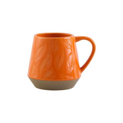 China Reusable Nordic Coffe Mug Ceramic Mug Orange-Blossom Ceramic Mugs for sale