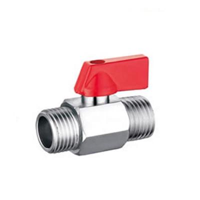 China 3/8 Inch 1/2 General Mini Brass Ball Valve Chrome Plated Male NPT for sale