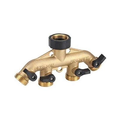 China Traditional 4 Way Hose Splitter Full Flow Connector For Garden Faucet Irrigation for sale