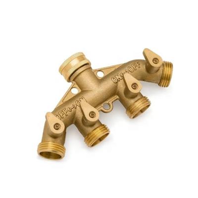 China 4 Way Traditional Garden Faucet On And Off Miscellaneous Hose Splitter Faucet for sale