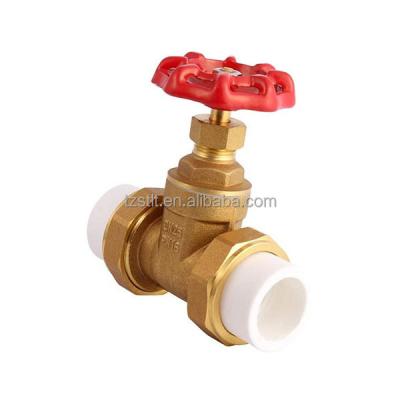 China DN20 DN25 PPR General Brass Gate Valve Water Double Union Copper Union Gate Valve for sale