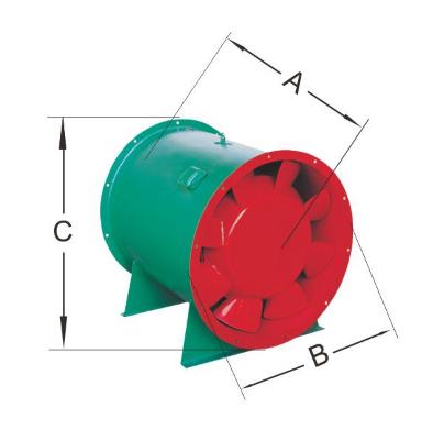 China Cast iron YUTONG brand with oblique fan axial (mixed) explosion-proof fan firefighting axial flow fan SWF-I series for sale