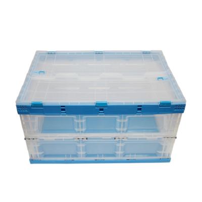 China Solid Hot Sale Transparent Storage Box Foldable Plastic Box Crates for sale