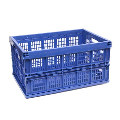 China Solid Folding Plastic Folding Box 3 Crate Fruit Plastic Crate Storage Basket Without Handle for sale