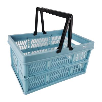 China 2021 Supermarket Wholesale Collapsible Plastic Collapsible Portable Shopping Basket for Storage for sale