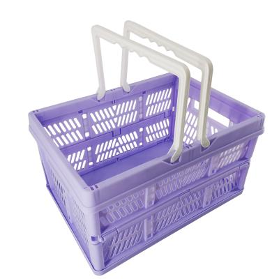 China 1)Supermarket 2)Folding Plastic Shops Household Storage Basket Kitchen Fruit Vegetable Snack Cosmetics Storage Basket for sale