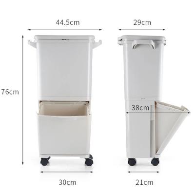 China Simple Japanese Style Kitchen Garbage Sustainable Household Trash Can Garbage With Cover for sale