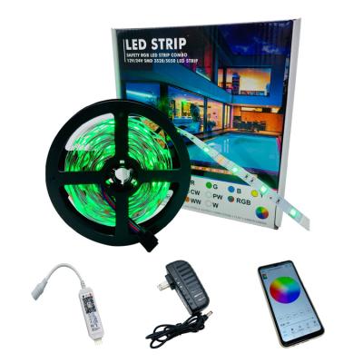 China 2021 Amazon LANDSCAPE waterproof outdoor rgb cct 5050smd ip68 led strip for backlight tv bedroom room 5meters customized for sale