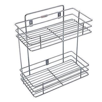 China 304 Stainless Steel Kitchen Storage Shelf Rack Viable Bathroom 2 Layers Shower Rack Organizer Rack for sale