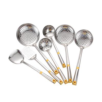 China Traditional Amazon Hot Sale Kitchen Utensils Set Colander And Spatula Stainless Steel Cooking Tool Kit for sale