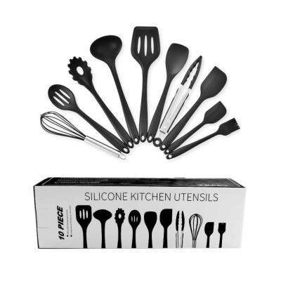 China Sustainable Hot-selling 10 Piece Silicone Kitchen Utensil Set for sale