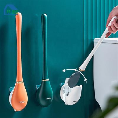 China Modern Hot Sale Bathroom Cleaning Brush Silicone Plastic Eco-Friendly Toilet Brush for sale