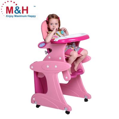 China MH02 Modern Plastic Baby HighChair 3 IN 1 Multifunctional Highchair Child Dinner Chair With Rocker Dining Table for sale