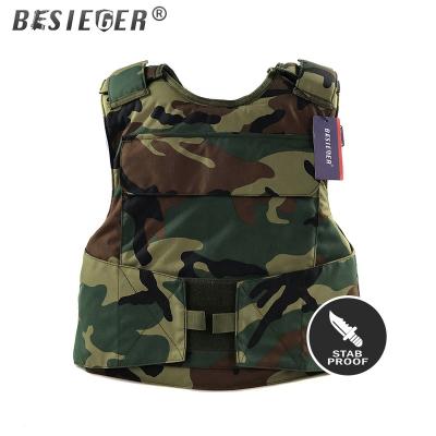 China 25 Layers Smash Proof PE Fiber Felt + 1 Layer Dip Film Police And Multi Use Military Camouflage Safety Vest 24J Anti Piercing Protective Vest for sale