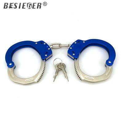 China Handcuffs: 6061-T6 double fan lock light police handcuffs aluminum alloy steel handcuffs for police use for sale